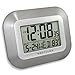 Westclox Large Digital Wall Clock with Date, Day & Temperature – Battery Operated Digital Clock with Alarm & Snooze, 12/24 Hour Display, Stylish Wall or Desk Clock for Home, Office & Bedroom (Gray)