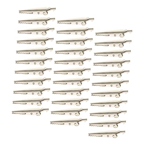 STOBAZA 100pcs Alligator Clip Simple Alligator Test Clip Spring Clamps Electric Testing Tools Test Line Crocodile Clip Alligator Spring Clips Flat Charging Clamp Wire Clip Silver Iron