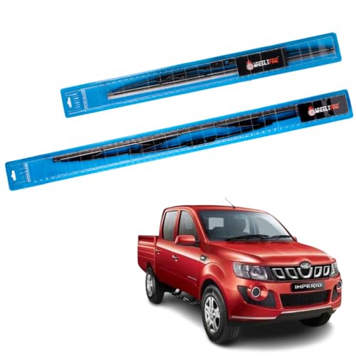 Image of Windshield Car Wiper Blades Metal Frame Water Repellant Cleaning Wiper Blades Refills Best for Mahindra Imperio (2016 Onwards) Dr 24 inch /Pa 19 inch
