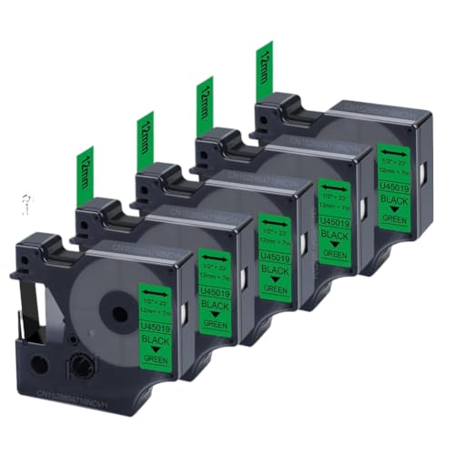 2PK?10PK 12mm D1�e�[�v 45013 45010 45016 45017 45018 45019 �v�����^�p�i�ƌ݊������� LM160 280 ���x���[�����p���i�ԍ� 45013(5PK Black on Greem)