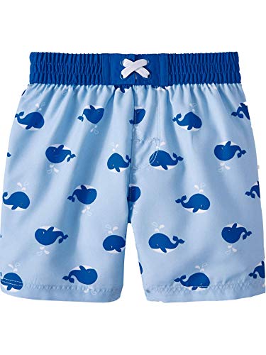 Wonder Nation Baby Boys Whales All Over Sky Blue Swim Trunks (24 Months)