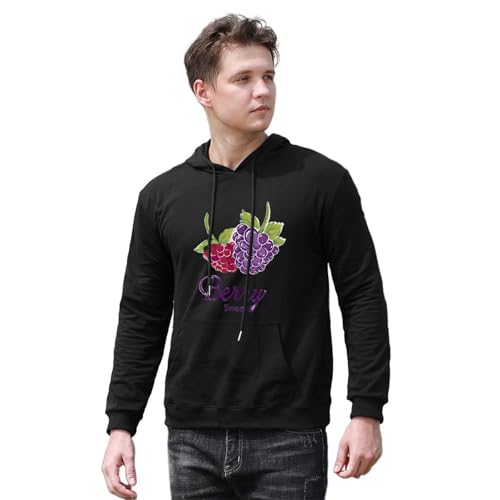 Sweet Berry Unisex Casual Hoodies Long Sleeve Lightweight Pullover Tops Loose Sweatshirt with Pocket4