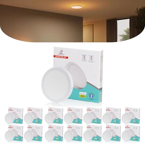 Image of D'Mak 22 Watt Round LED Surface Panel Light for Indoor Lighting - Warm White (Pack of 15)