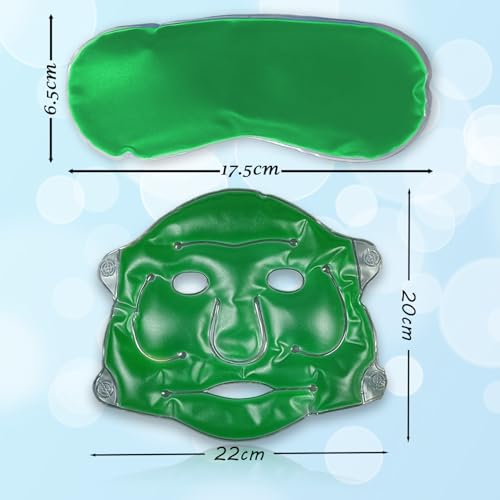 Image of Aqua Ice Face & Eye Cooling Gel Pad and Aloe Vera Gel Mask Ice Pack for Face and Eye Patches Remove Dark Circles, Fatigue Cool Eyes Patch Pads Eye Care | Facial Skin Refresh Face Mask for Hot & Cold Therapy (Aloe Face Mask, Aloe Eye Cooling Pad)