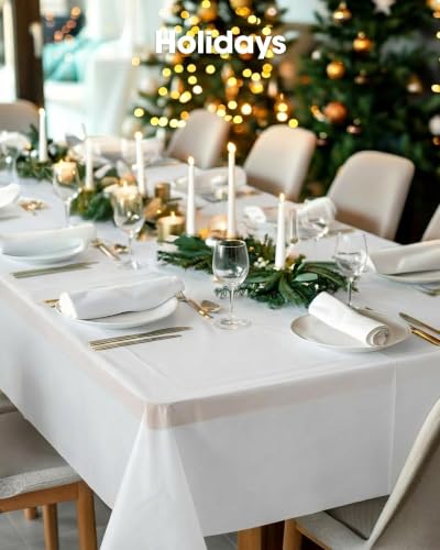 Image of Pureegg Plastic Table Cloth Disposable 54 x 72 Inch 20 Packs, White