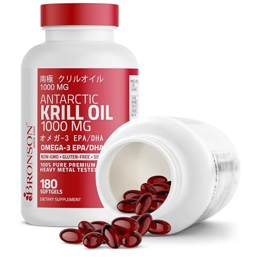 image for Bronson Antarctic Krill Oil 1000 mg with Omega-3s EPA, DHA, Astaxanthi