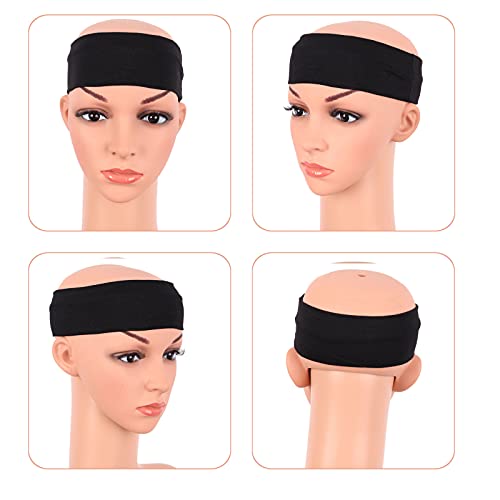 MapofBeauty 6 Pieces Elastic Cotton Head Band Stretchy Hairwarp Sports Running Exercise Yoga Hair Headbands (Black/White/Dark Grey/Light Grey/Brown/Dark Blue) by MapofBeauty - Image 6