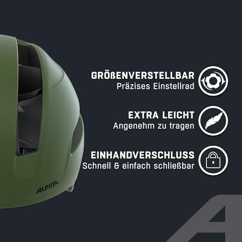 ALPINA SOHO - Extrem Robuster, Leichter & Individuell Anpassbarer Urban Fahrradhelm Für Erwachsene