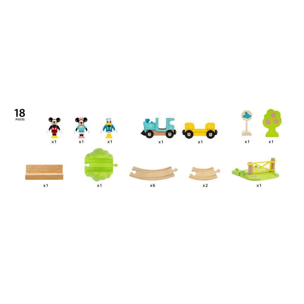 BRIO World 32277 Micky Maus Eisenbahn-Set - Ergänzung der BRIO Holzeisenbahn - Empfohlen ab 3 Jahren