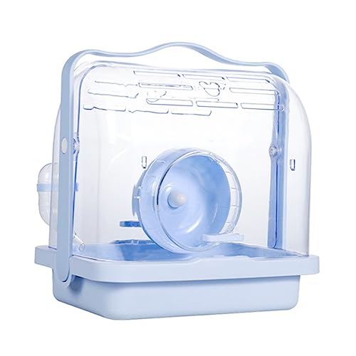GRIRIW Portable Hamster Cage Travel Box Dwarf Hamster Carrier for Small Pets Plastic Pet Case Handle Outdoor Travel Accessory
