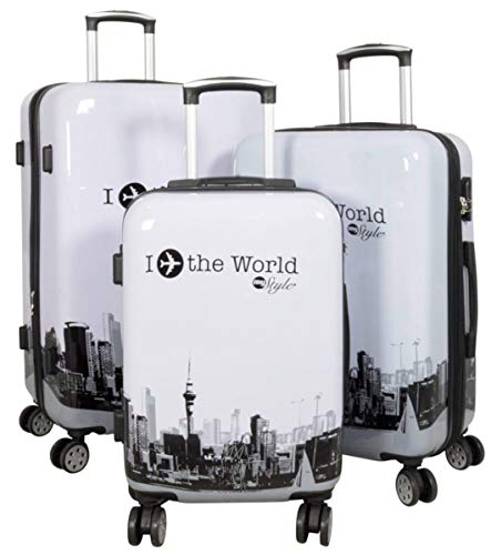 Warenhandel König Juego de Maletas Fly The World White M L XL