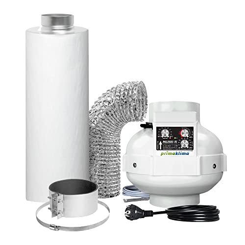 GrowPRO Lüftungsset 680m3/h EC PRO Temperaturgesteuert inkl. Aktivkohlefilter und Zubehör