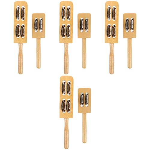 Ibasenice 8 Pcs Chime Jingle Xmas Percussion Rattles Teacher Christmas Jingles Children Drum Toy Tools Handheld Hand Shaker Rattle Party Boys Held Learning For Kid Wood Bell Instruments #TOP26