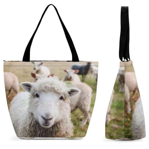 Sac à main pour femme Mouton Mignon grand sac de shopping et voyage 28.5x18x32.5cm