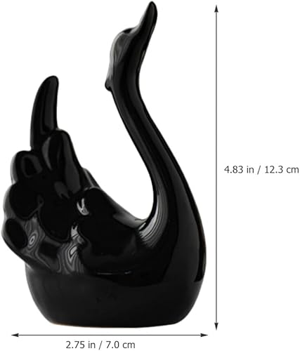 Miniatura 6 de Estatua de cisne de cerámica para pareja, escultura de mesa de cisne elegante, figura de cisne de porcelana, adorno de cisne de escritorio para