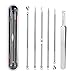 Produktbild SZSHIMAO 6er Set Mitesserentferner Komedonenquetscher Set Doppelseitig Blackhead Remover aus Edelstahl Akne Whiteheads Mitesser Entferner Kit für alle Hauttypen mit Box, Pinzette