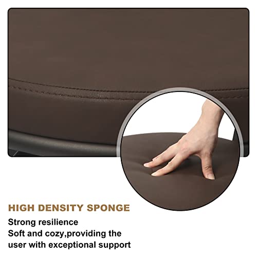 Ferfalder Bar Stools Set Of 2-Metal Stools For Kitchen Counter Pu Leather Barstools Swivel Bar Chairs For Dining Cafe,Metal Footrest,24” Brown #TOP4