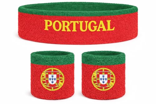 Image of Suddora Country Headband & Wristbands Set (Includes 2 Wrist & 1 Head Sweatband), Highly Moisture Wicking