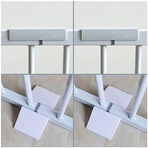 Baby gate reinforcer, Dog gate reinforcer, Baby gate Accessory, Reinforcement Device for Indoor Dog Gates with cat Gates, Two Each on top and Bottom (White, 4 Pieces)