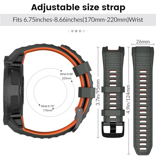 Image of Compatible with Garmin Instinct 2X Band,Adjustable Soft Silicone Replacement Sport Watch Wristband Strap for Garmin Instinct 2X /Solar /Tactical
