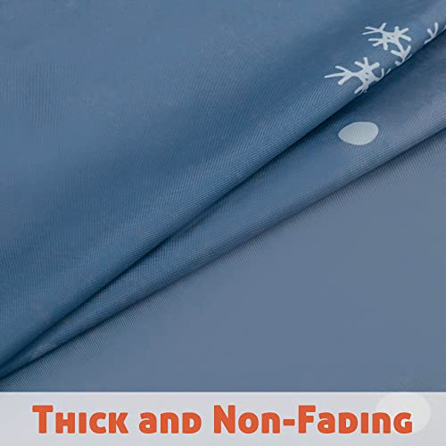 Image of No Hook Winter Shower Curtain - Snowman Shower Curtain Fabric for Holiday Winter Scene Bathroom, Machine Washable, 71x74