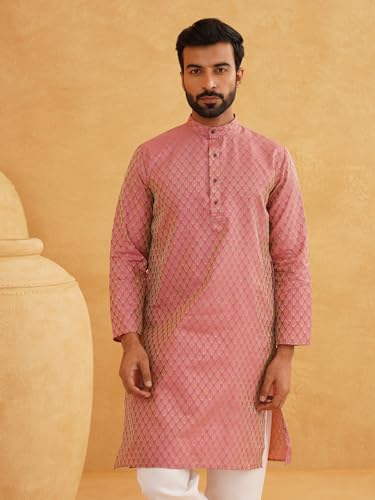 Image of SOJANYA Men's Cotton Regular Fit Casual (Since 1958 Linen Foil Printed ONLY Long Kurta