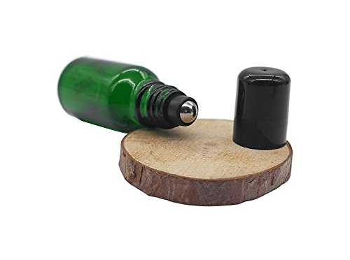 6PCS 50ml Empty Portable Green Glass Roll on Bottles With Stainless Steel Ball and Black Cap For Perfume Essential Oil Roller Bottles Vial Container Pot Jar Attar Bottle4