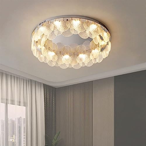 Abat-jour en verre de luxe moderne pour l'ambiance chaleureuse d'une chambre parentale