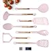 COOK With COLOR 7 Piece Pink Nylon Cooking Utensil Set with Copper Handles