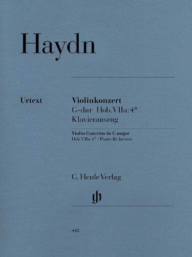 Concerto for Violin and Orchestra G major  Hob. VIIa:4 - violin and orchestra - piano reduction with solo part - (HN 448)