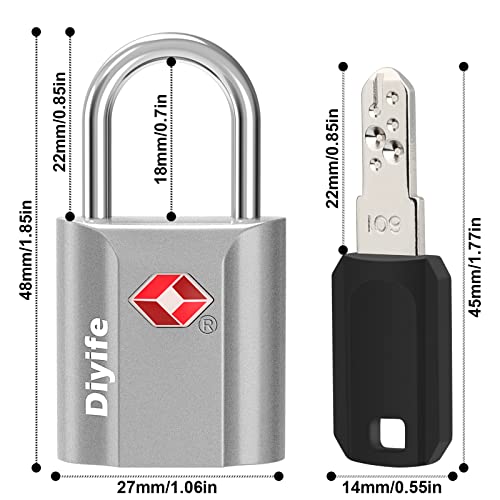 TSA-Luggage-Locks-with-Keys-2-Pack-Diyife-Security-Suitcase-Padlocks-with-Keys-Heavy-Duty-Zinc-Alloy-Travel-Lock-Small-Suitcase-Locks-with-4-Keys-for-Luggage-Travel-Suitcase-Bag-Case-Silver