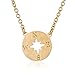 HUAN XUN Gold Compass Necklace Direction of Life & I'd Be Lost Without You, 16"