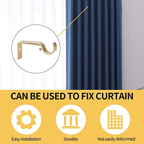 Ycolnaefllr Set Of 3 Golden Adjustable Curtain Rod Brackets Rod Holders Curtain Rod Hanging Heavy Duty Brackets For 1 Inch Rod #TOP4