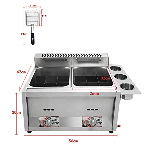 Generic 12-Liter-Fritteuse, Gas-Chip-Fritteuse, lebensmittelechter Edelstahl, elektronische Impulszündung, rutschfest, energiesparend, leicht zu reinigen – Bild 7