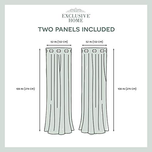Exclusive Home Sateen Twill Woven Room Darkening Blackout Grommet Top Curtain Panel Pair, 52"X108", Blush #TOP5