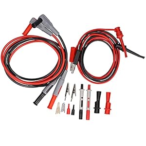 Wowlela Test Probes 20 Pieces Multimeter Test Probes With Banana Plugs, Alligator Clips, Test Hooks, Test Probes…