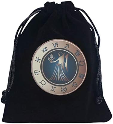 LILEI Tarot Bag, Tarot Storage Bag, Tarot Rune Bag, Tarot Bag Pouch, 12x15CM Thick Velvet, Celtic Runes Protective Card Board Game Storage Drawstring Bag