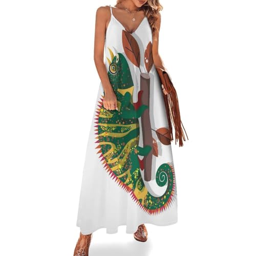 Robe longue d'été légère sans manches col V - Maxi robe de plage décontractée femmes
