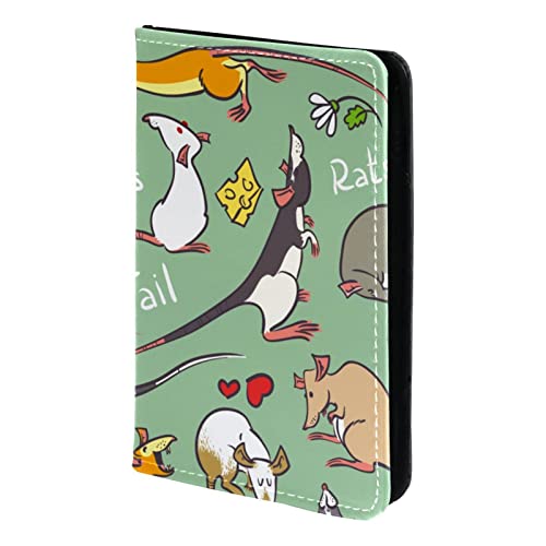 Passport Holder, Passport Cover, Passport Wallet,Travel Essentials Fancy Rat Animal Green #TOP15