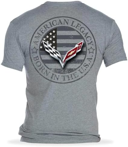 C7 Corvette Men's Short Sleeve T-Shirt - USA Flag Shirt - from the American Legacy Collection - Officially Licensed by GM image 5