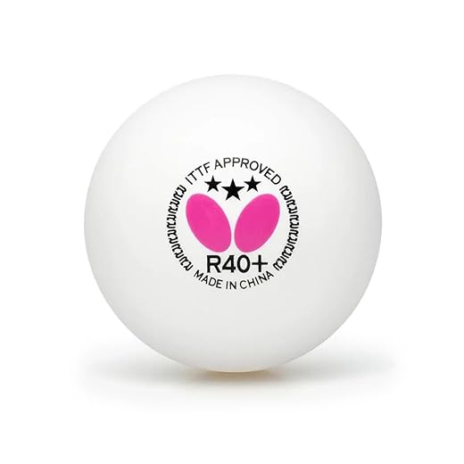 Butterfly R40+ Table Tennis Balls - 40mm White Ping Pong Ball - ITTF Certified Professional Table Tennis Ball- Poly Table Tennis Ball - 3 Pack or 12 Pack