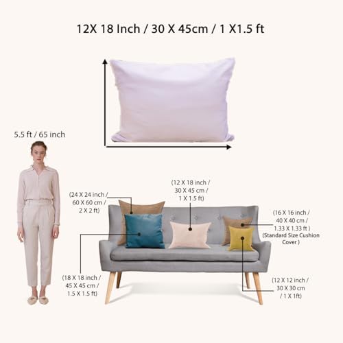 STITCHNEST Set of 2 Polycotton Cushion Covers – Multicolor Traditional Stripe & Motif Print – 12x18 Inches – Ethnic Sofa Cushion Covers for Living Room & Home Decor