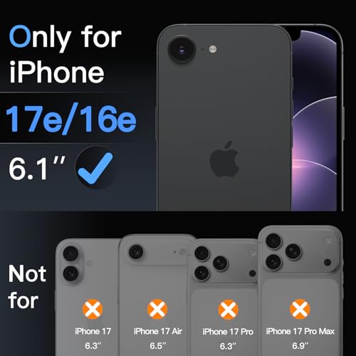 Image of JETech 9H+ Tempered Glass Screen Protector Guard for iPhone 17e (2026) / iPhone 16e, AR Anti-Reflective Coating, Anti-Fingerprint & Auto-Align Installation, Case-Friendly, 2-Pack