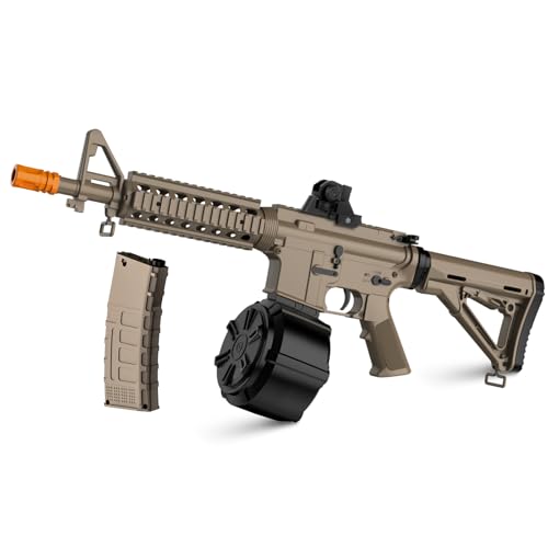 Electric Gel Toys New M4A1,Semi & Full Automatic Mode Splat-Blaster with FPS 280 and 100 Feet for Outdoor Team Game,Ages 14+,Sandy