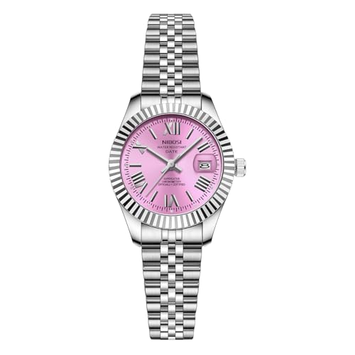 Image of NIBOSI Watches for Woman Analog Quartz Stainless Steel Diamond Rose Gold Green Small Dial Women Watches Classic Wrist Watch Date Waterproof