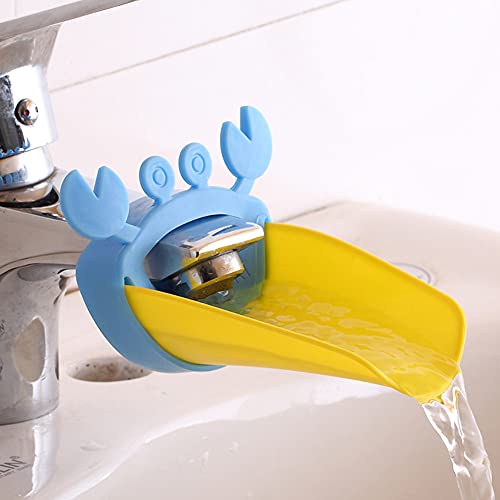 Image of AKOAK 1 Pack Faucet Extender Children Hand Washing Device Cute Cartoon Baby Hand Washing Water Tool Children Hand Washing Assistant Device Extension Device(Blue and Yellow)