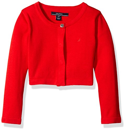 Nautica Girls' Cardigan with Logo Button