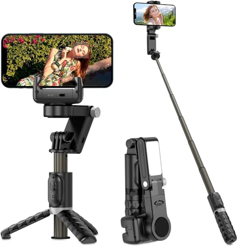 Image of Gimbal for Phones with LED Fill Lighgt, Anti-Shake 2-Axis Gimbal Stabilizer with 360 Rotation Panoramic Shot with Bluetooth Remote, Auto Balance for Vlog, for YouTube Live Video Recording