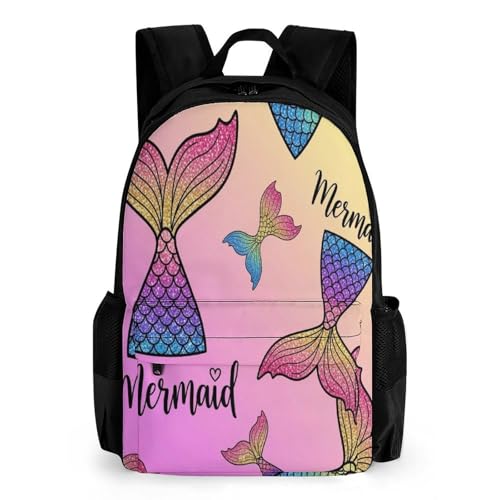 Backpack for Women Men, Mermaid Tail Scale Reusable Lightweight Daypack for Commuting, Travel, Funny Breathable Shoulder Bag