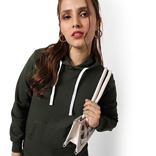 Image of Campus Sutra Women cotton Premium Zipper Hoodie-Grey